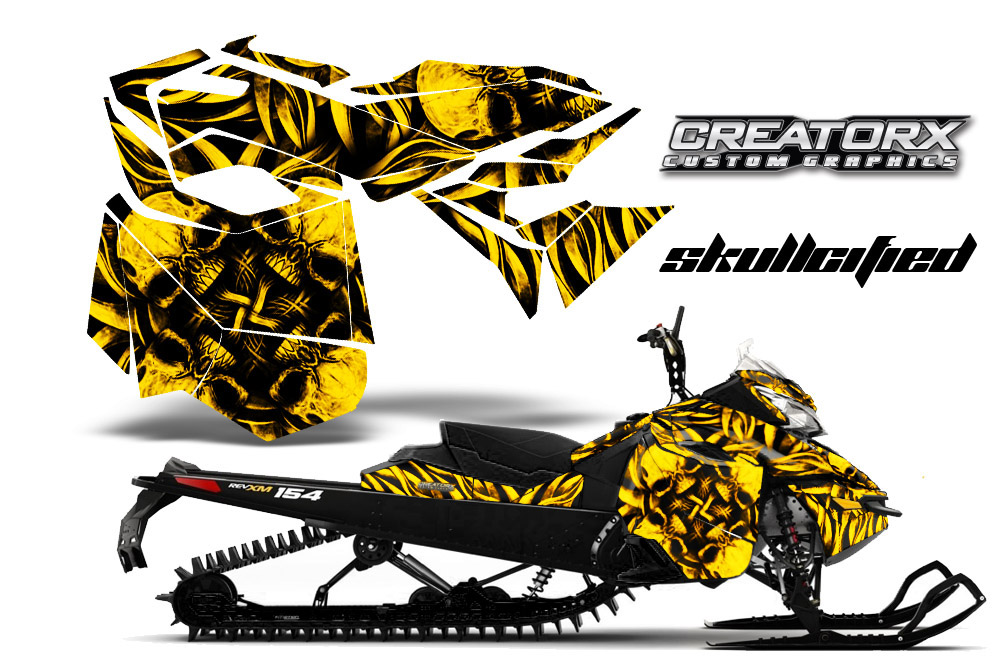 Skidoo Rev XM Graphics Kit Skullcified Yellow BB